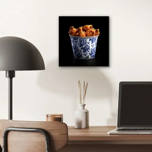 Kip - Bucket - Delfts blauw - Lekker aluminium wit klein -sfeer5