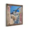 Doorkijk - Santorini - Landschap - Blauw - Grieks aluminium wit klein -3d
