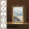 Zee - Zeilboot - Strand - Duinen - Vintage Light Box met kabel (Tafellamp) klein -USP_NL