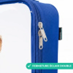 Bruin konijntje met roze bellen Kinderkoffer - Blauw klein -rits_FR