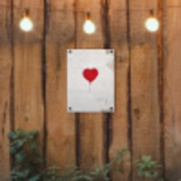 Ballon - Rood - Hart tuinposter los doek klein -sfeer1