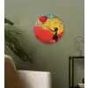 Banksy - Kunst - Graffiti - Meisje - Street art Wandcirkel kunststof plaat 5mm dik klein -sfeer3