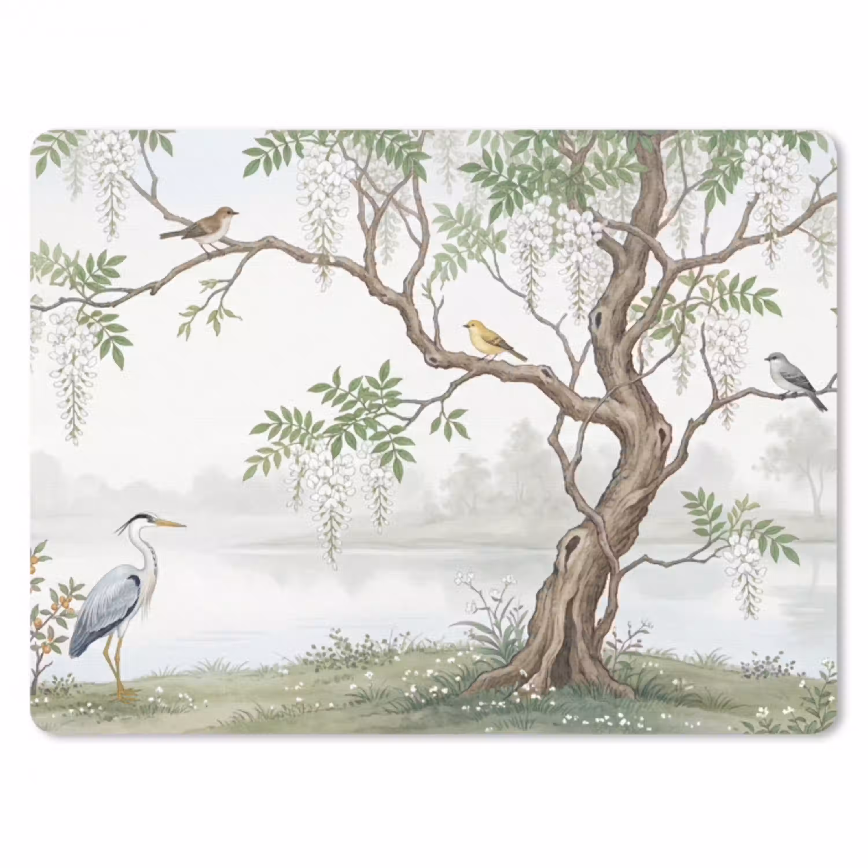 Reiger - Landschap - Groen muismat rubber klein -3d