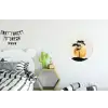 Zwarte boom - Gouden cirkel - Heuvel Wandcirkel aluminium klein -kinderkamer