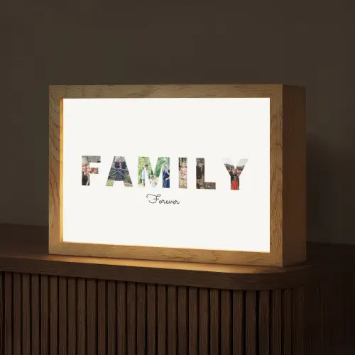 Family - Lettercollage Light Box met kabel (Tafellamp) klein -z3d_website