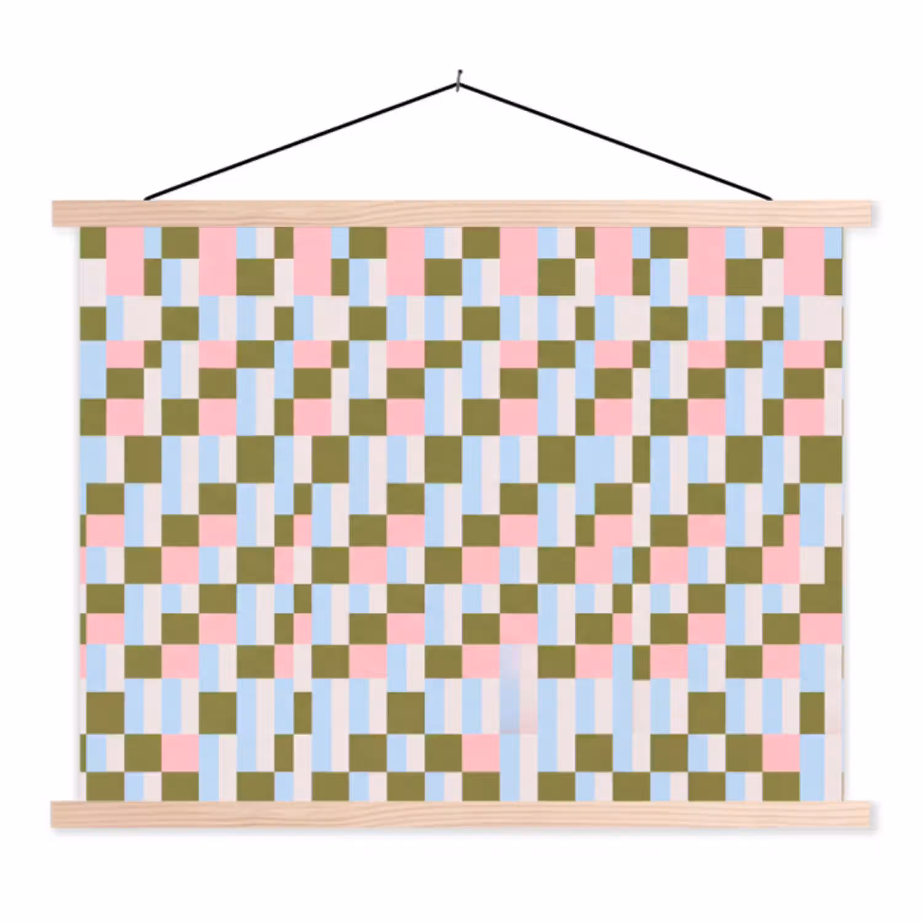 Patroon - Geometrisch - Abstract - Kleurrijk - Modern textielposter latten blank klein -3d