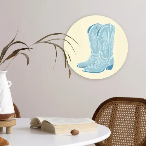 Illustratie - Cowboylaarzen - Patroon Wandcirkel kunststof plaat 5mm dik klein -sfeer4