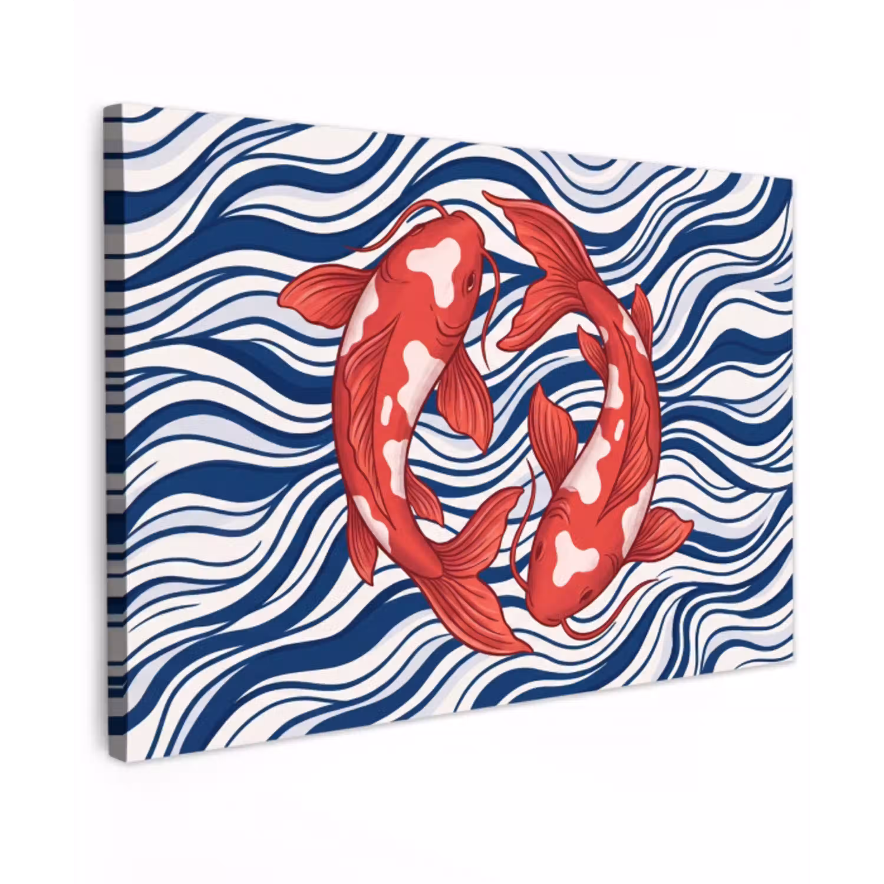 Vis - Water - Natuur - Illustratie - Rood canvas 2cm klein -z3d