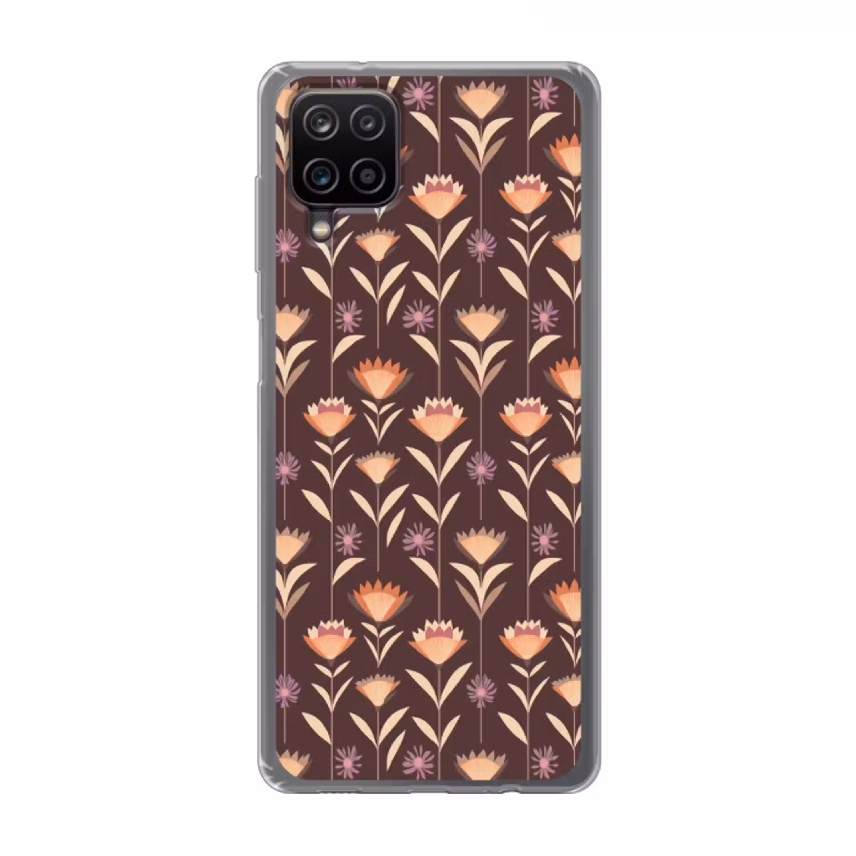 Elegant - Retro - Bruin Telefoonhoesje Samsung Galaxy A12 klein 372 -3d