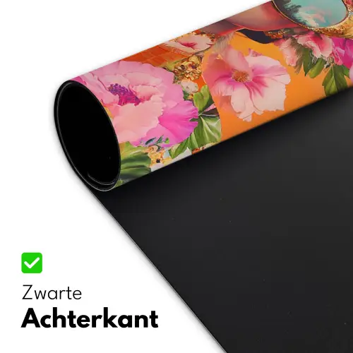 Vlinders - Vrouw - Zonnebril - Kleurrijk Muismat XXL klein -sfeer2