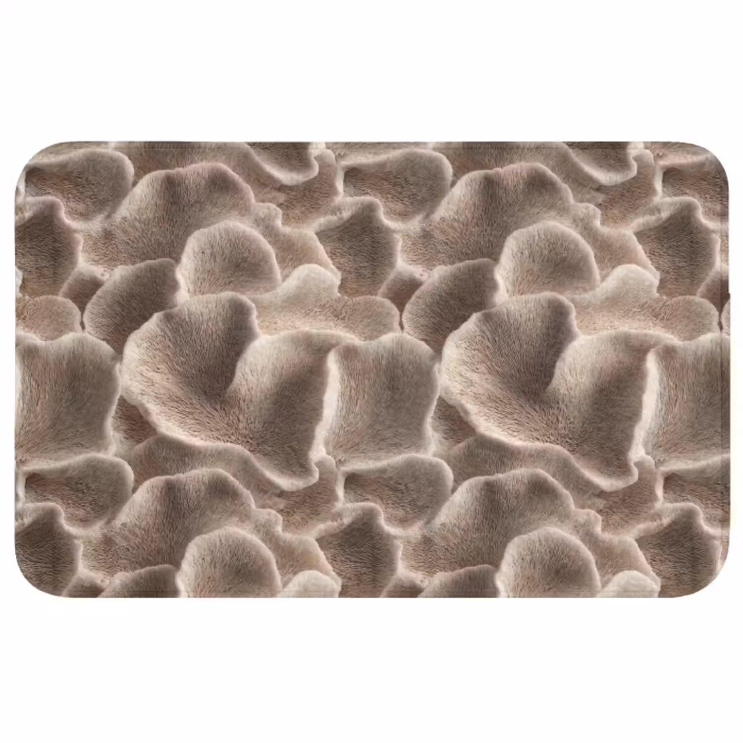 Badmat - Waaiervorm - Beige - Vezel textuur