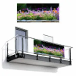 Bloemen - Steenrand - Kleurrijk Balkonbeschermer Duitsland klein -3d