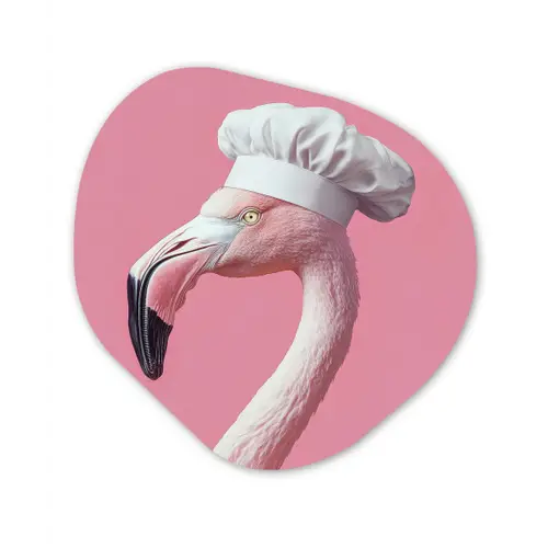 Flamingo - Roze - Koksmuts - Vogel Wandcirkel Organisch Forex 3mm klein -3d