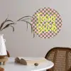 Focus - Vakken - Roze Wandcirkel behangsticker klein -sfeer3