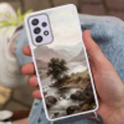 Berglandschap - Meer - Bergen - Vallei - Klassiek Hoesje Samsung Galaxy A52 5G met koord klein -sfeer3