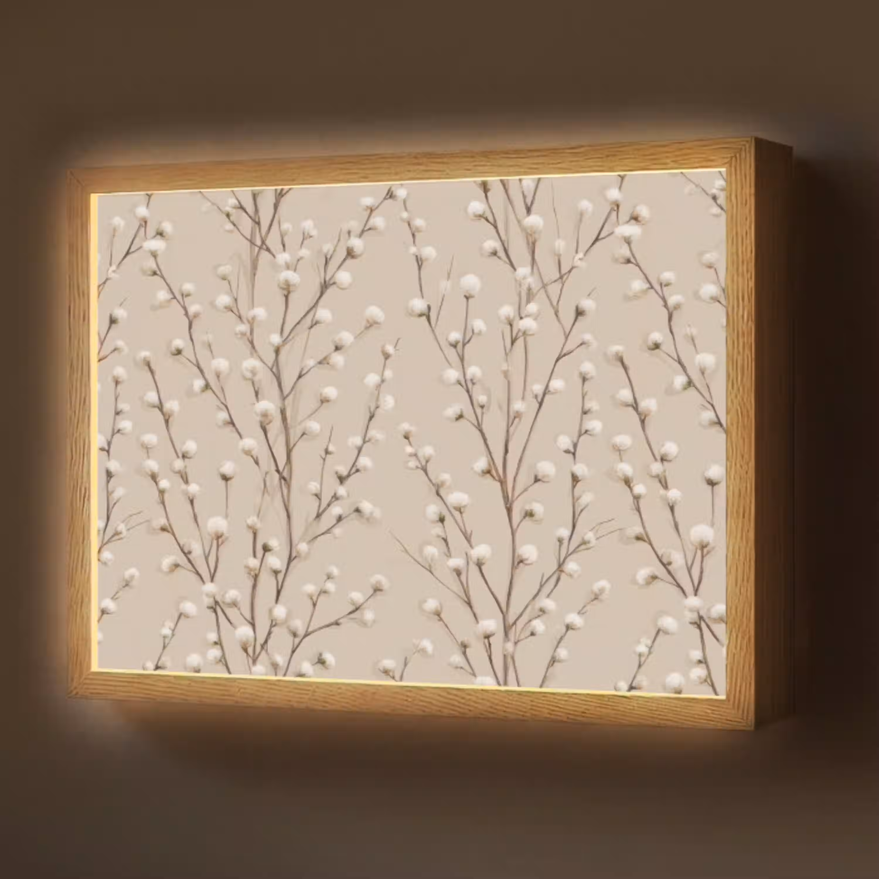 Katoen - Natuur - Taupe Light Box met batterij (Wandlamp) middel 907 -z3d_website