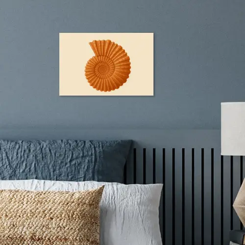 Schelp - Oranje - Ribbels poster papier klein -sfeer2