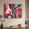 Vormen - Bochten - Kleurrijk - Abstract Textielframe zwart klein -sfeer3