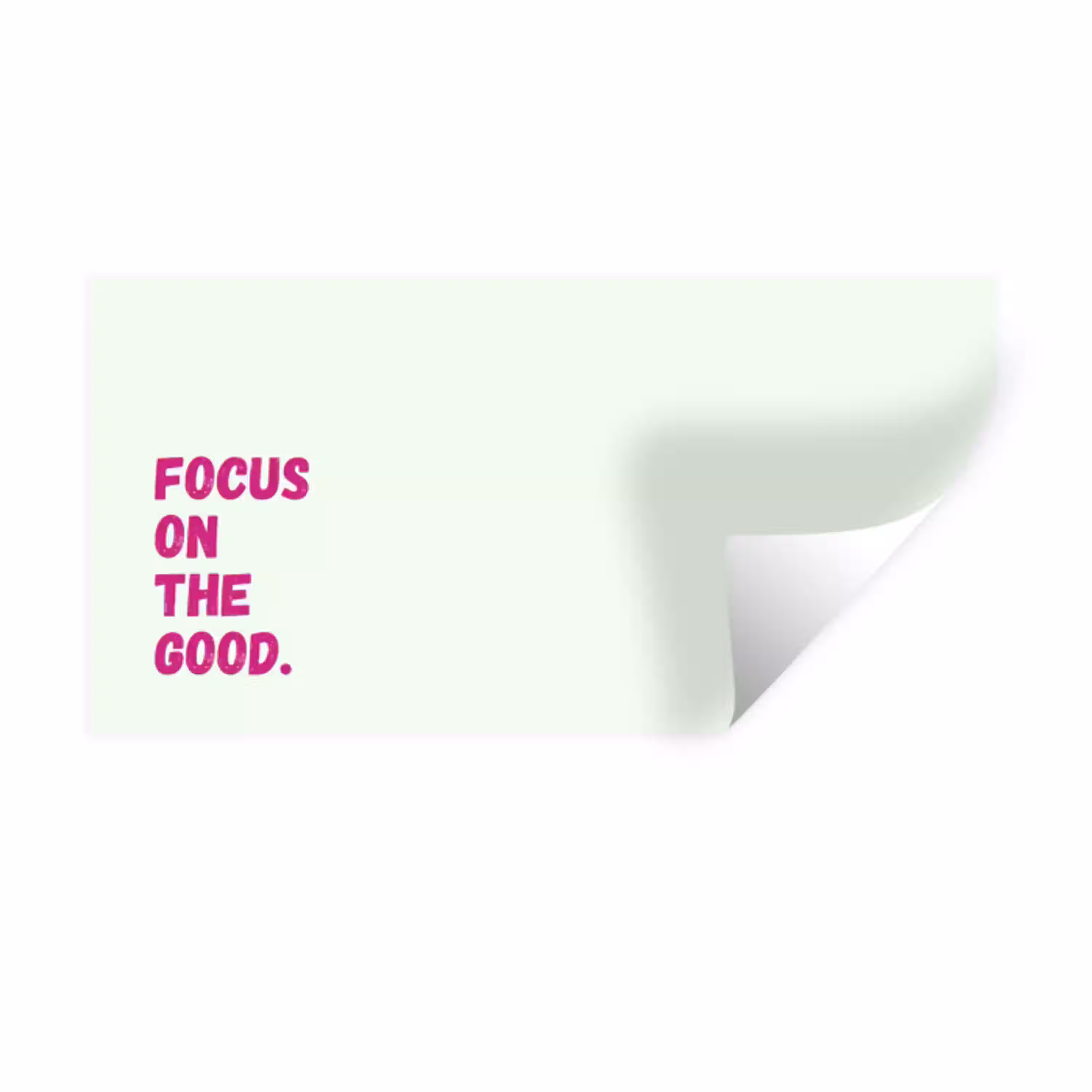 Focus on the good - Beige - Roze Muursticker klein -3d