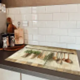 Hout - Keukengerei - Stilleven - Tegels Inductie beschermer vinyl 3mm klein -sfeer3
