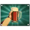 Bierglas - Schuim - Retro - Groen tuinposter los doek klein -3d