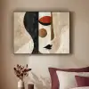 Gezicht - Abstract - Kunst - Vormen Textielframe zwart klein -sfeer1