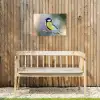 Koolmees op een Tak Tuinposter op houten frame 2 cm dik klein -sfeer4