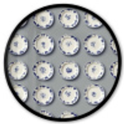 Borden - Bloemen - Blauw - Wit Fotolijst rond zonder passe partout klein 856 -3d