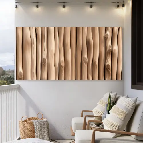 Hout - Stam - Lichtbruin Tuinposter op houten frame 2 cm dik xxl -sfeer1