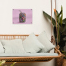 Frisdrankblikje - Bloemenpatroon - Edelstenen - Kleurrijk tuinposter los doek klein -sfeer7