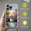 Brug - Stad - Huizen - Boot Hoesje iPhone 16 Pro Max met koord klein -sfeer2_NL