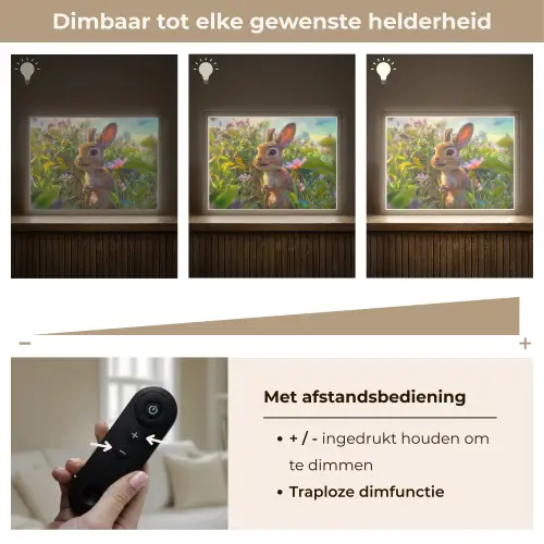 Konijn - Dieren - Natuur Light Box met batterij (Wandlamp kind) middel -USP_dimbaarNL