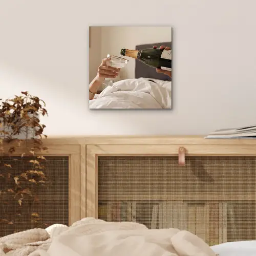Champagne - Bed - Bubbels aluminium wit klein -sfeer3