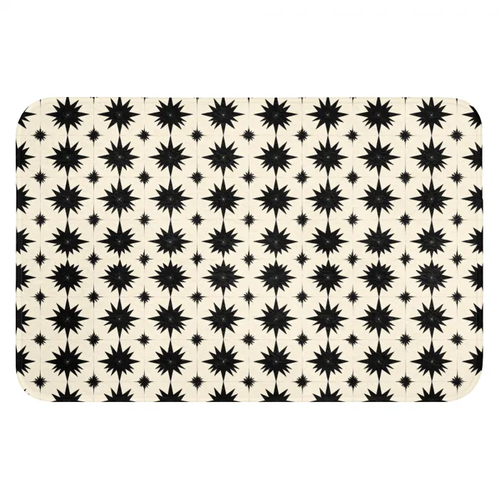 Stervormen - Geometrisch - Zwart Badmat klein 997 -3d