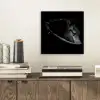 Paarden - Portret - Zwart - Dieren aluminium wit klein -sfeer1