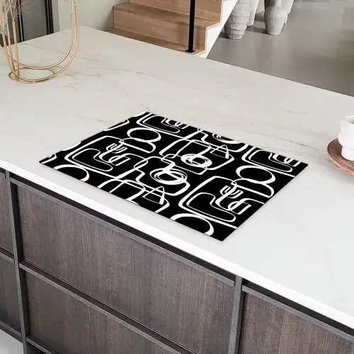 Onregelmatig - Cirkels - Lijnen Inductie beschermer vinyl 3mm klein 276 -sfeer8