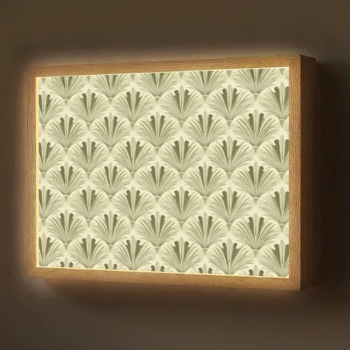 Klassiek - Waaier - Groen Light Box met batterij (Wandlamp) middel 907 -z3d_website