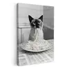 Kat - Siamees - Zwart Wit - Schattig - Dieren KitchenYeah - Keuken - Canvas klein -3d