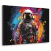 Astronaut - Graffiti - Zwart - Kleuren Textielframe zwart klein -3d