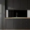 Zwart - Effen kleur keuken achterwand 2 middel 871 -sfeer1