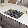 Zomer - Vlinder - Marineblauw - Blauw Inductie beschermer vinyl 3mm klein 276 -sfeer8