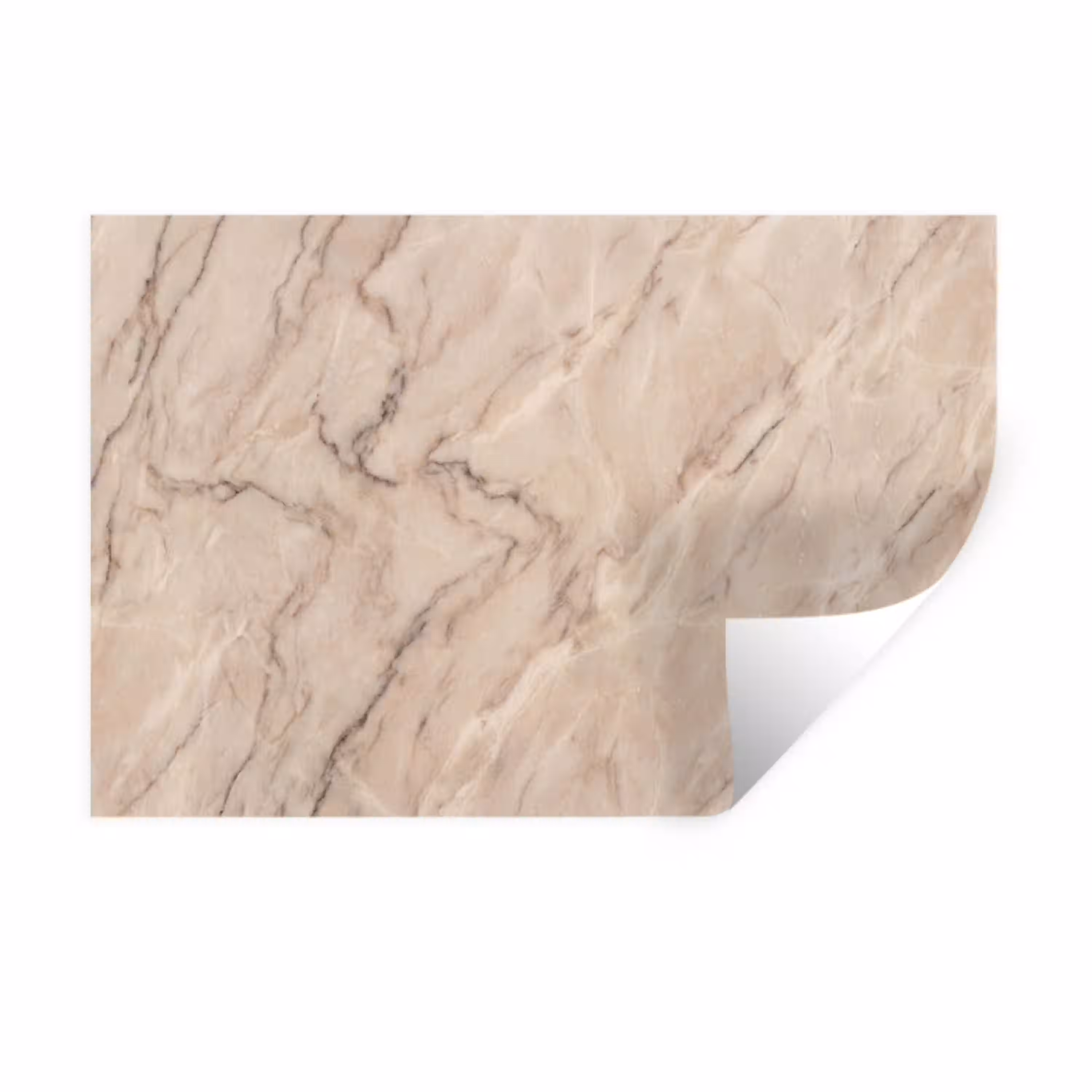 Marmer - Patroon - Abstract - Modern - Beige Muursticker klein -3d