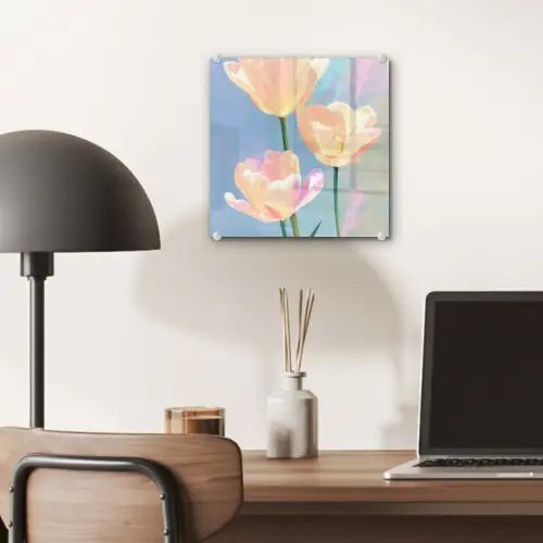 Tulpen - Roze accenten - Blauw plexiglas 5mm klein -sfeer6