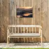 Brug - Mist - Bomen - Water Tuinposter op houten frame 2 cm dik klein -sfeer4