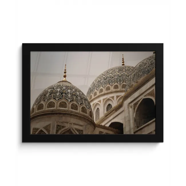 Mozaïekkoepels - Gouden spitsen - Bewolkt fotolijst zwart zonder passe partout klein -3d