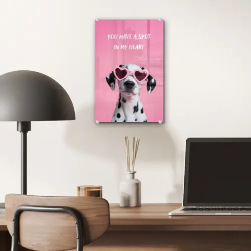 Hartjes - Hond - Valentijn - Roze plexiglas 5mm klein -sfeer6