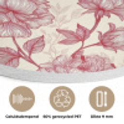 Pioenrozen - Modern -  Rood Akoestische PET Vilt - Rond klein 838 -closeup_NL