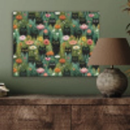 Katten - Bloemen - Kleurrijk PET vilt klein 837 -sfeer2