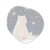 Ijsbeer - Sneeuw - Sterren - Blauw Wandcirkel Organisch Plexiglas middel -3d