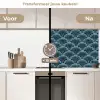 Patroon - Ginkgoblad - Blauw keuken achterwand 2 middel 871 -voor-na2_NL